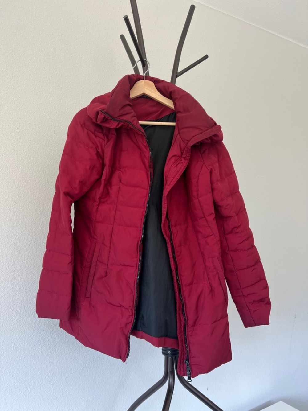 Women’s Quilted Red Puffer Coat